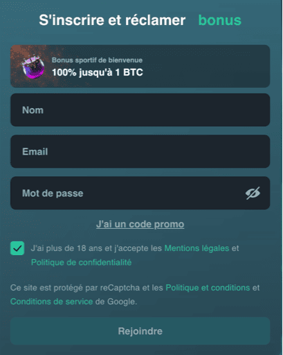 Registration at Vave Bet casino
